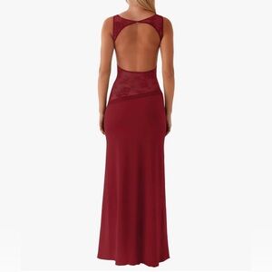 Chic Backless Burgundy Dress